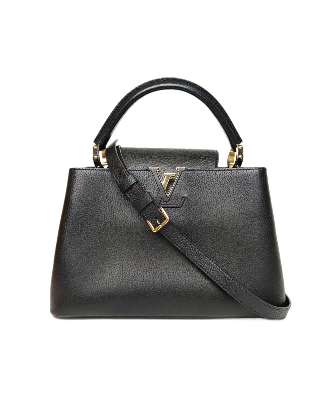 LOUIS VUITTON Черная кожаная сумка с короткими ручками, фото 10