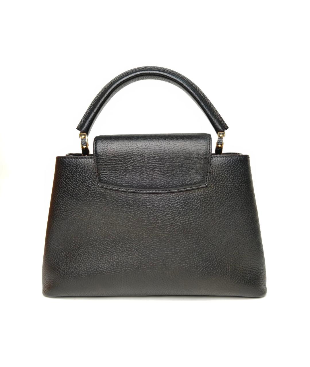 LOUIS VUITTON Черная кожаная сумка с короткими ручками, фото 4