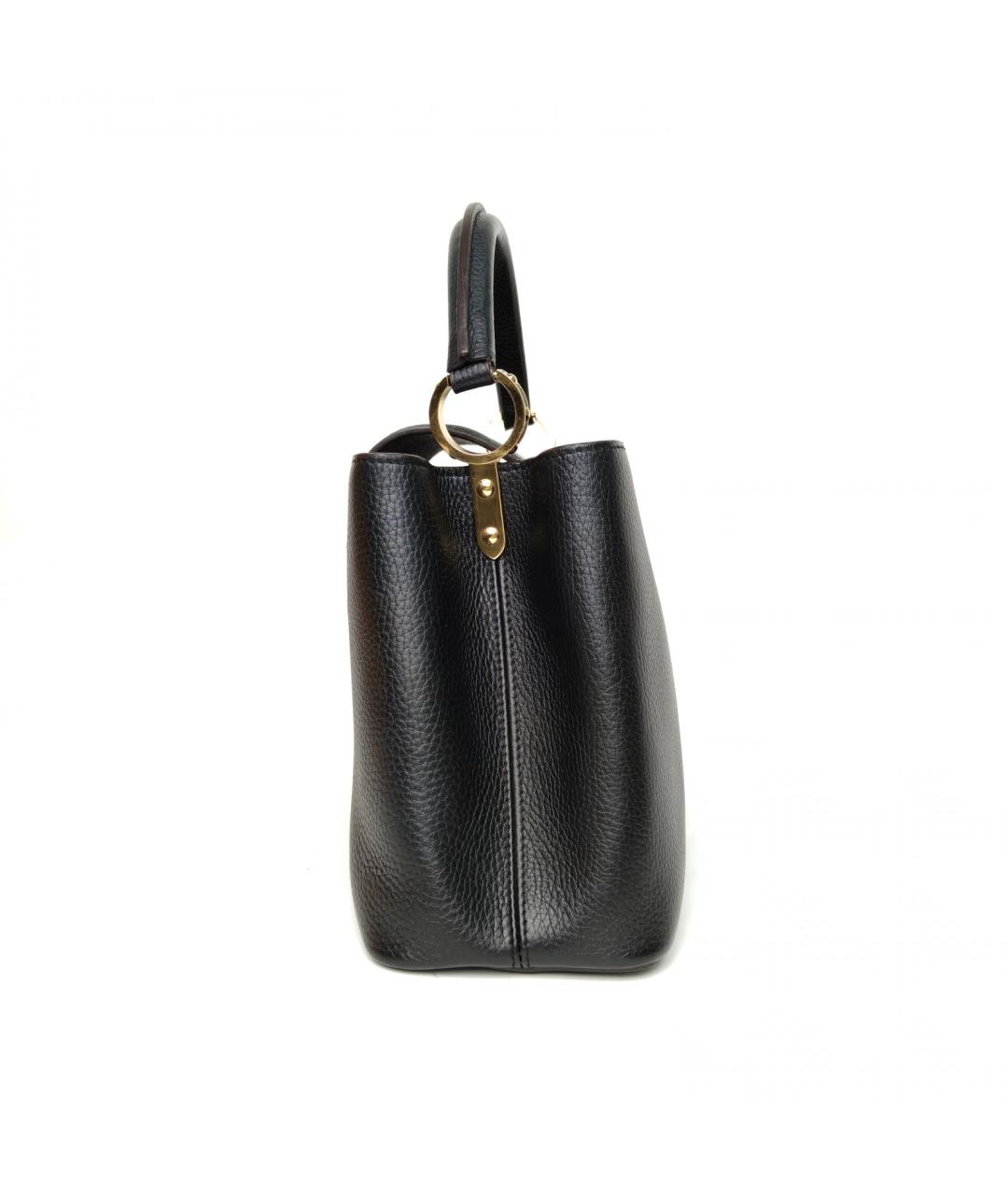 LOUIS VUITTON Черная кожаная сумка с короткими ручками, фото 5