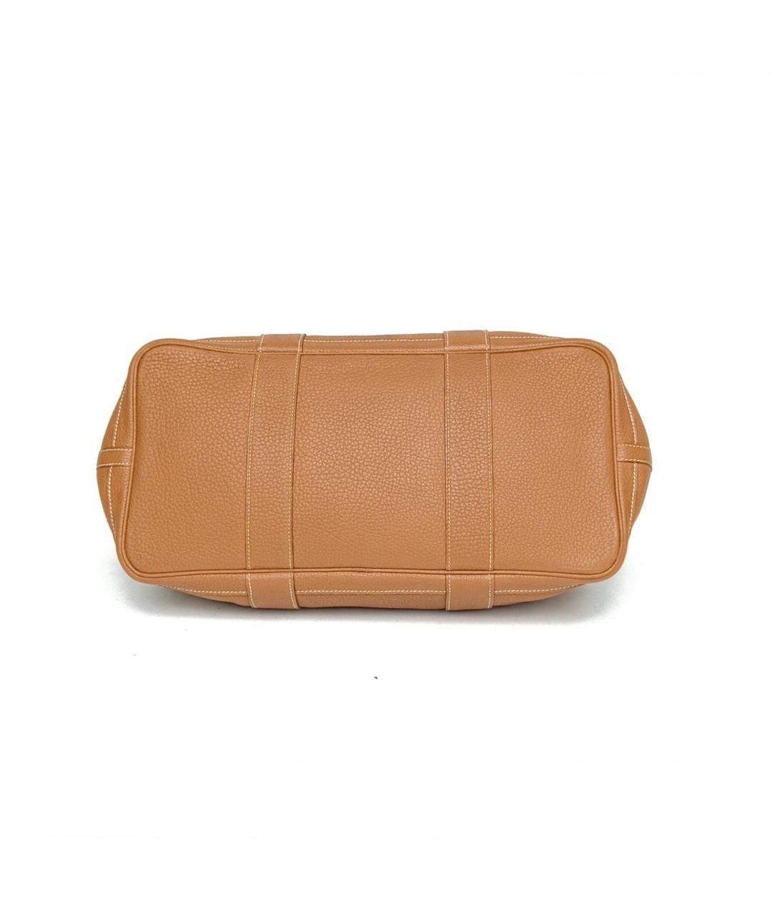 HERMES Коричневая кожаная сумка с короткими ручками, фото 6