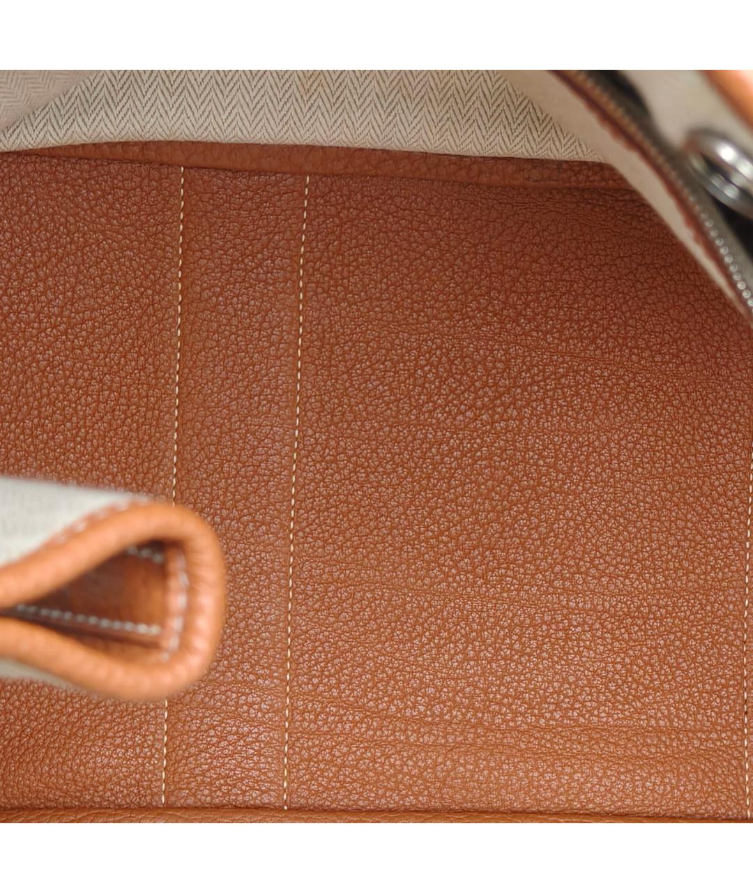 HERMES Коричневая кожаная сумка с короткими ручками, фото 8