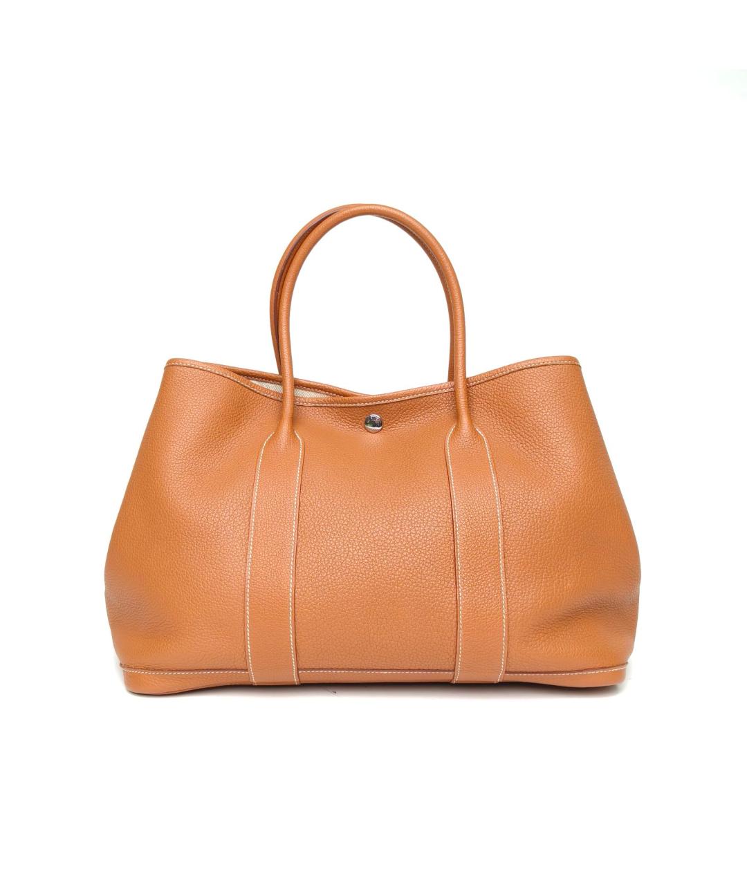 HERMES Коричневая кожаная сумка с короткими ручками, фото 2