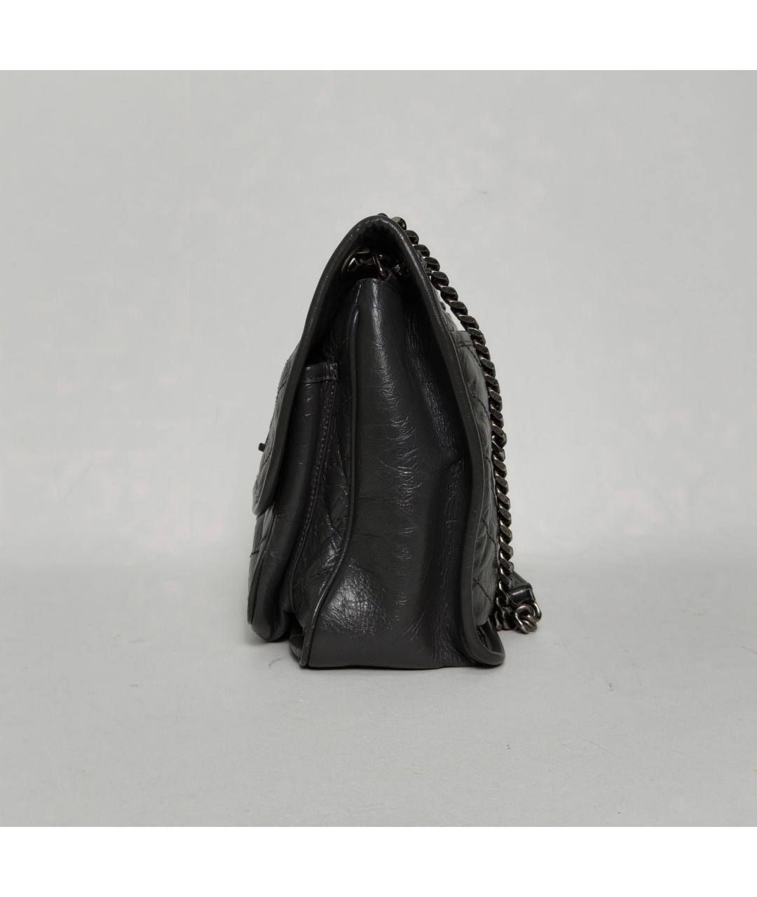 SAINT LAURENT Черная кожаная сумка через плечо, фото 5