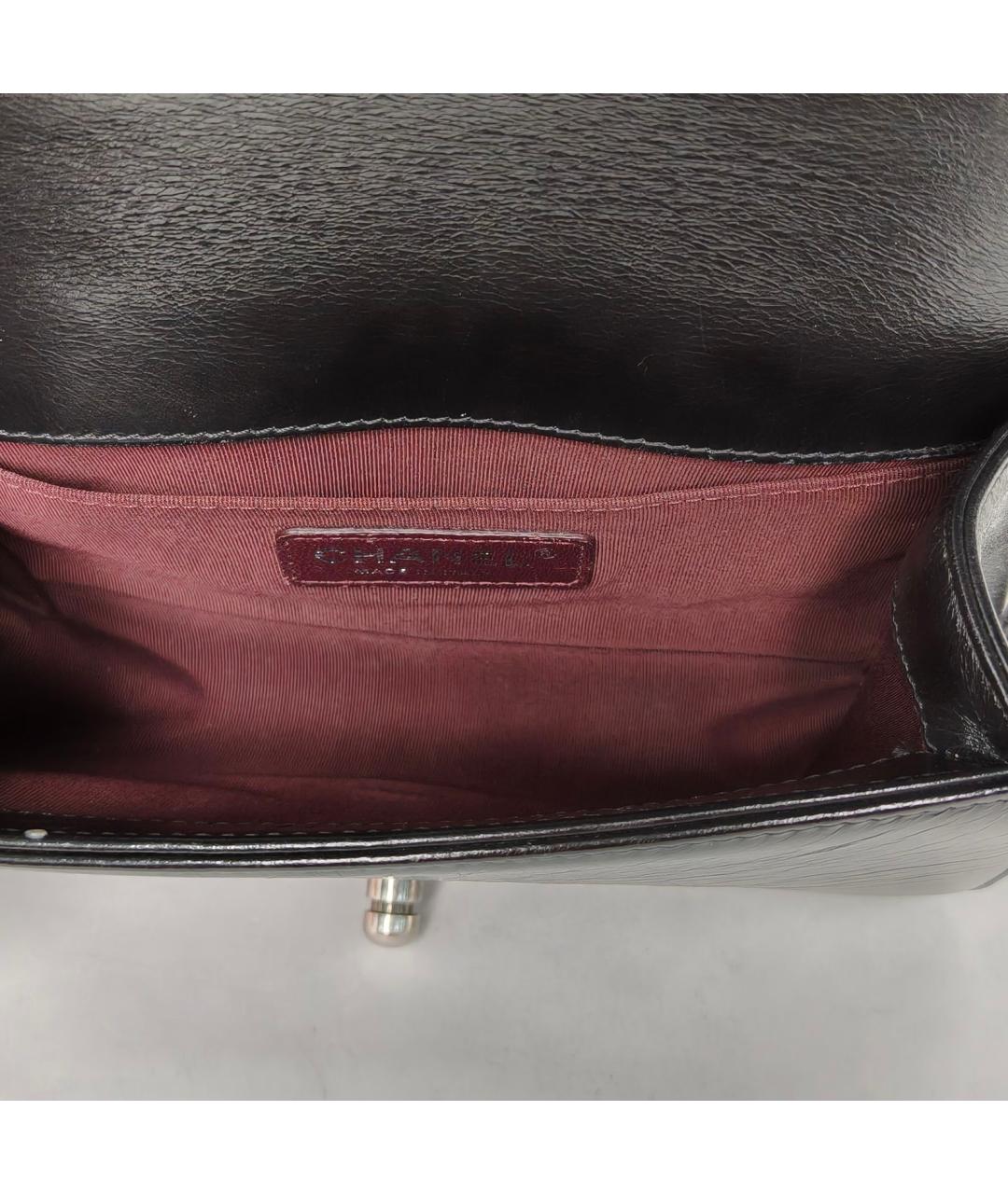 CHANEL Черная кожаная сумка через плечо, фото 8