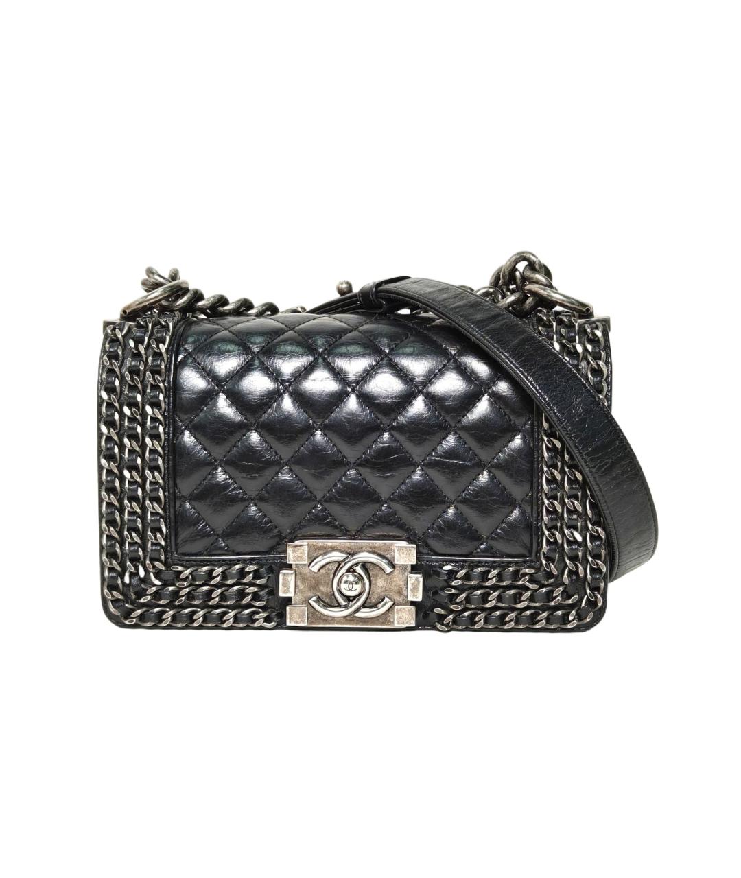 CHANEL Черная кожаная сумка через плечо, фото 10
