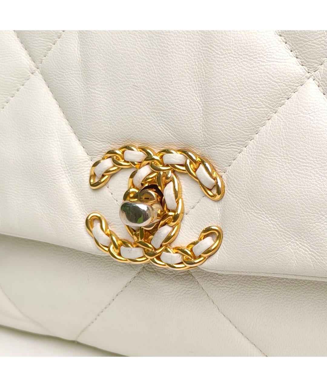 CHANEL Белая кожаная сумка через плечо, фото 8