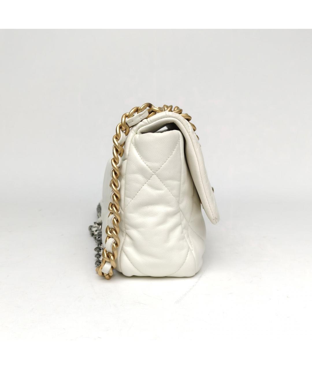 CHANEL Белая кожаная сумка через плечо, фото 5