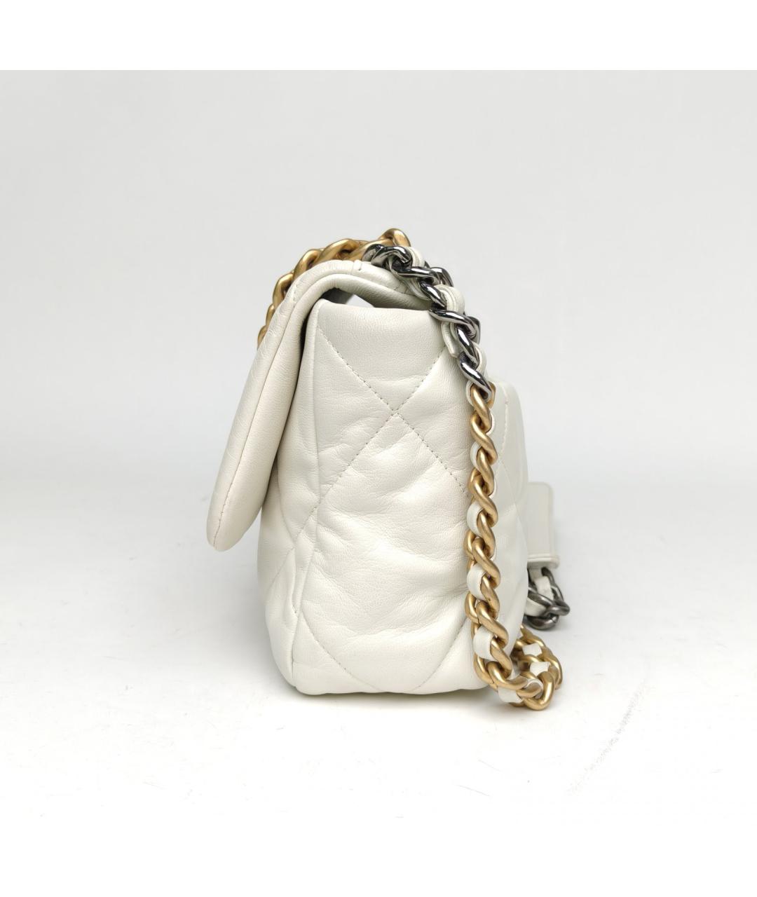 CHANEL Белая кожаная сумка через плечо, фото 3