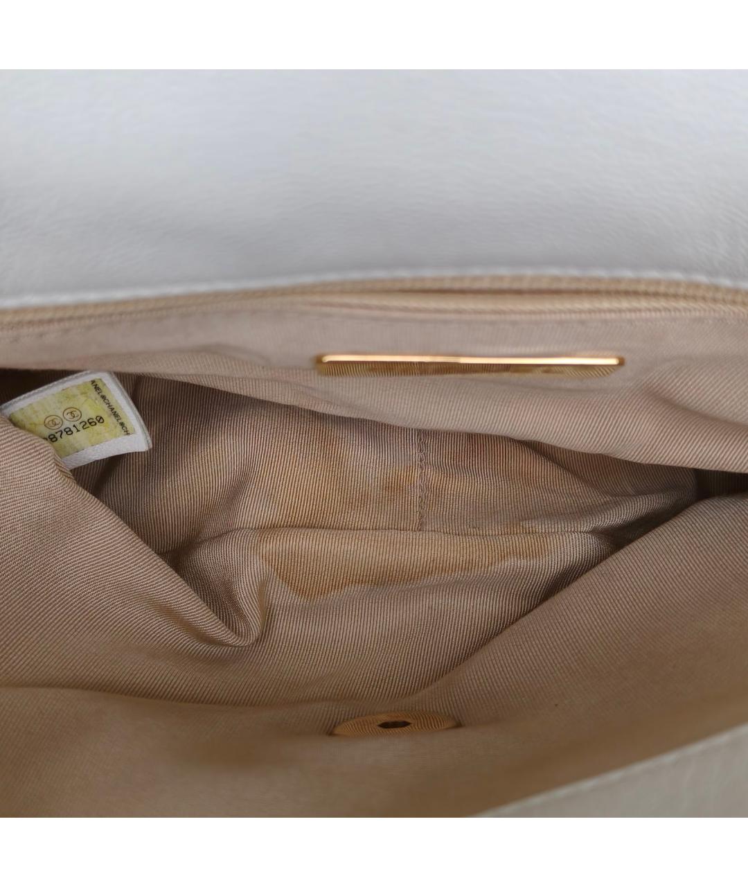 CHANEL Белая кожаная сумка через плечо, фото 7