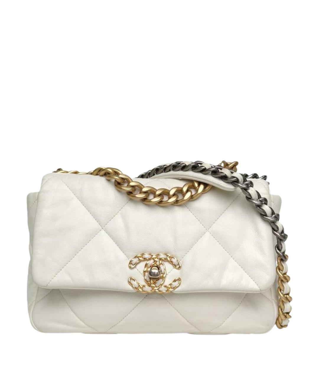 CHANEL Белая кожаная сумка через плечо, фото 1