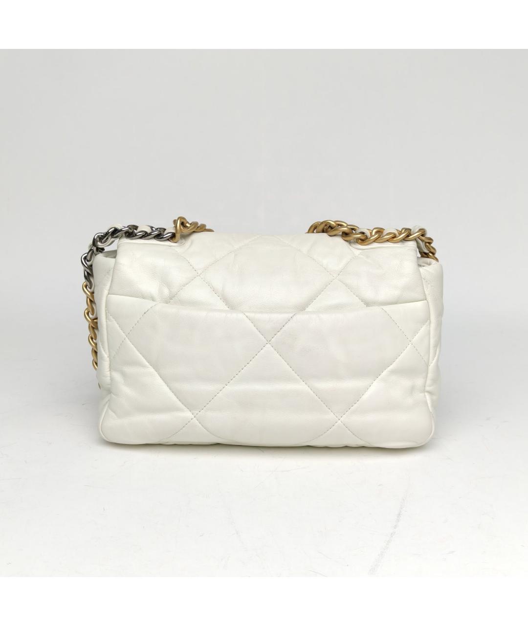 CHANEL Белая кожаная сумка через плечо, фото 4