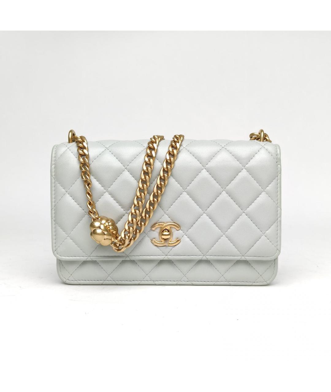 CHANEL Голубая кожаная сумка через плечо, фото 2