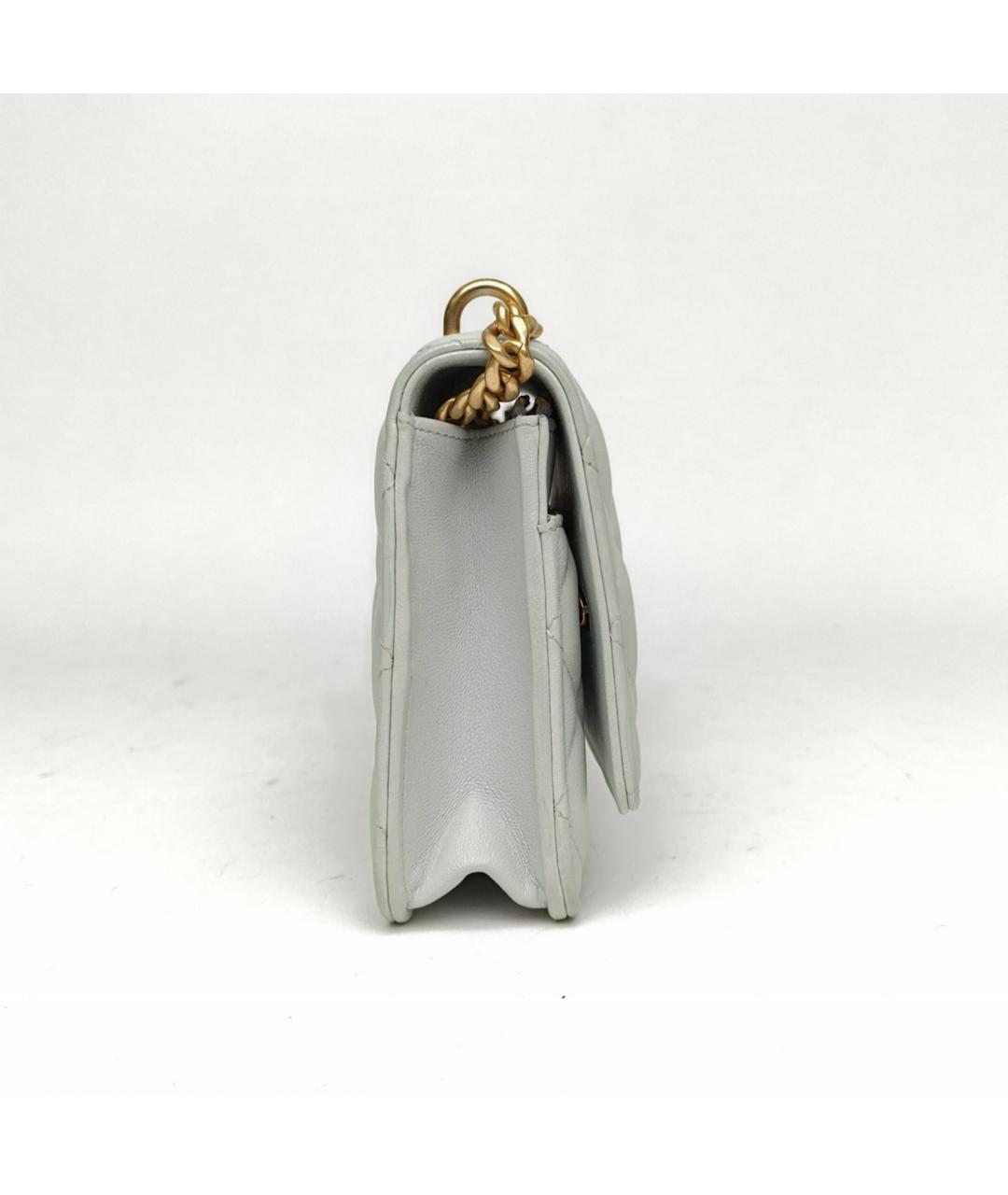 CHANEL Голубая кожаная сумка через плечо, фото 5