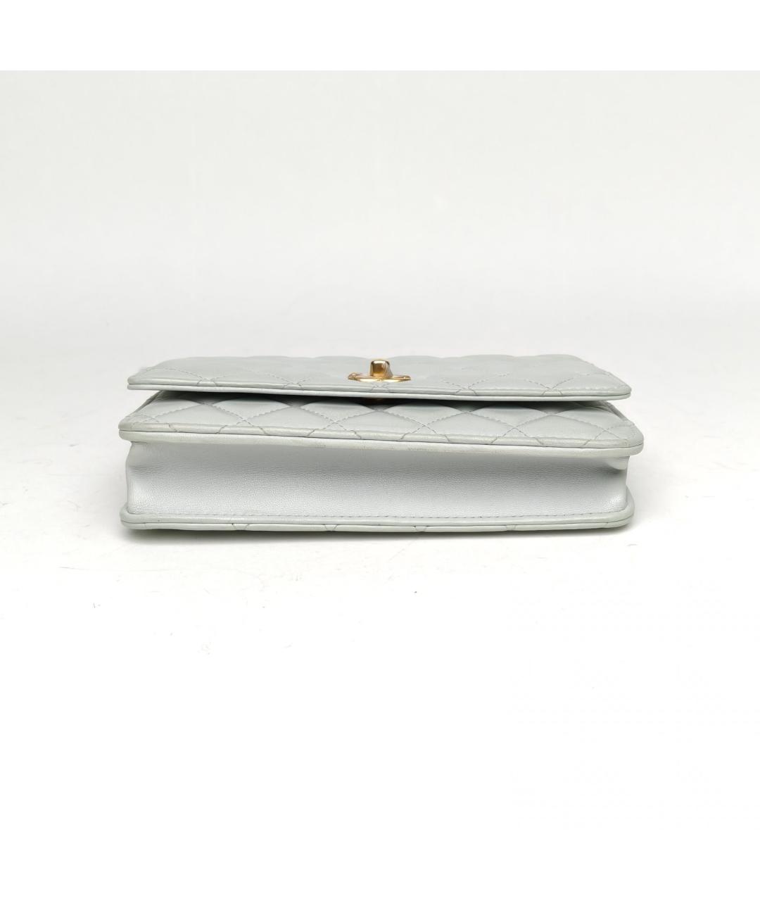 CHANEL Голубая кожаная сумка через плечо, фото 6