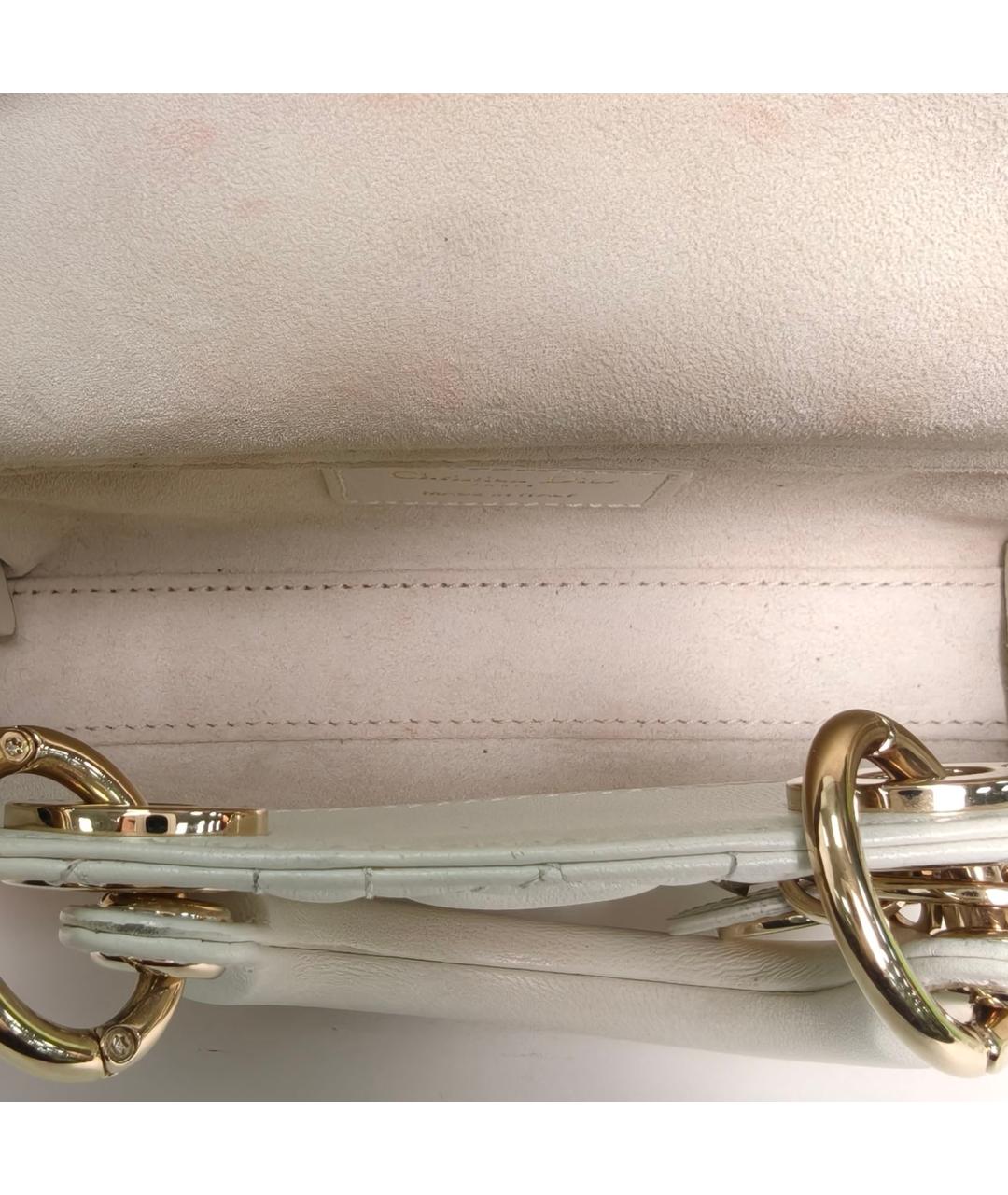 CHRISTIAN DIOR Белая кожаная сумка через плечо, фото 8