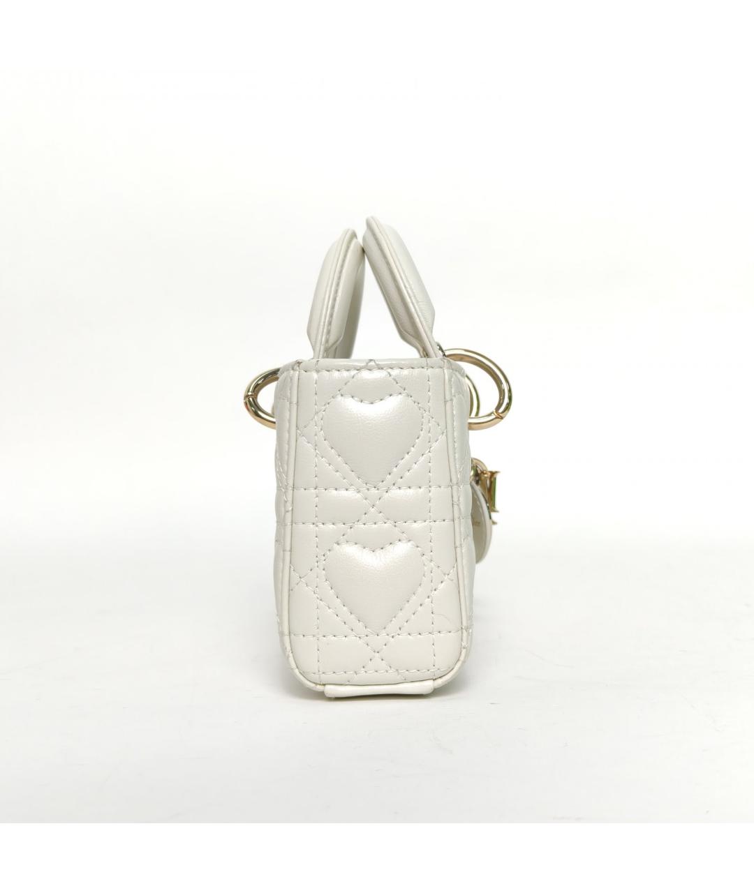 CHRISTIAN DIOR Белая кожаная сумка через плечо, фото 5