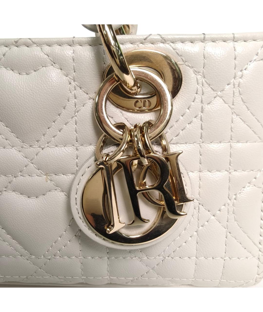 CHRISTIAN DIOR Белая кожаная сумка через плечо, фото 7