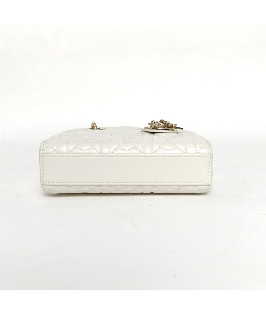 CHRISTIAN DIOR Белая кожаная сумка через плечо, фото 6