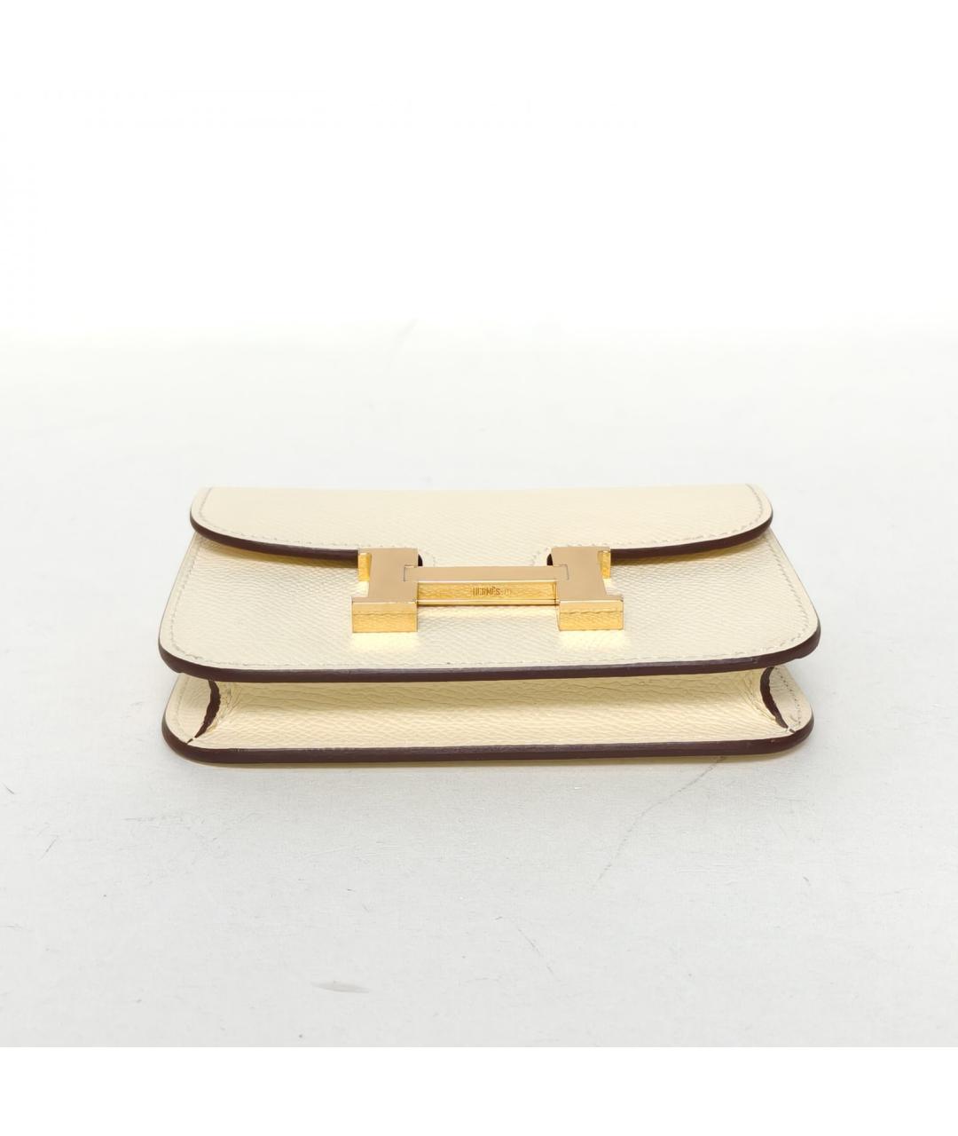 HERMES Белая кожаная сумка через плечо, фото 6