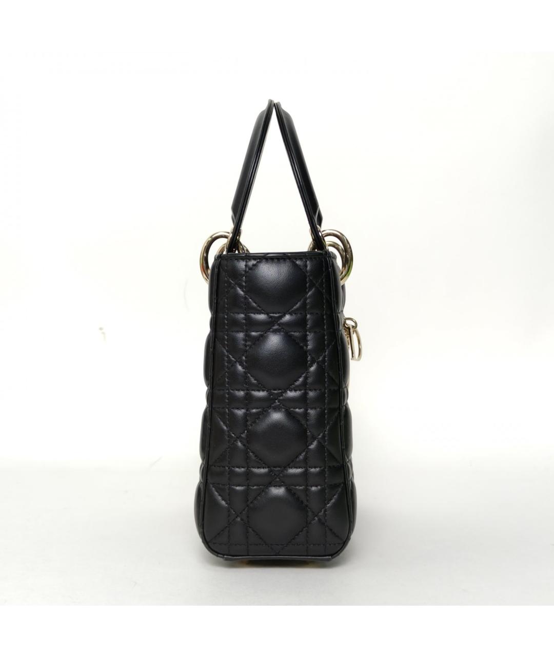 CHRISTIAN DIOR Черная кожаная сумка с короткими ручками, фото 3