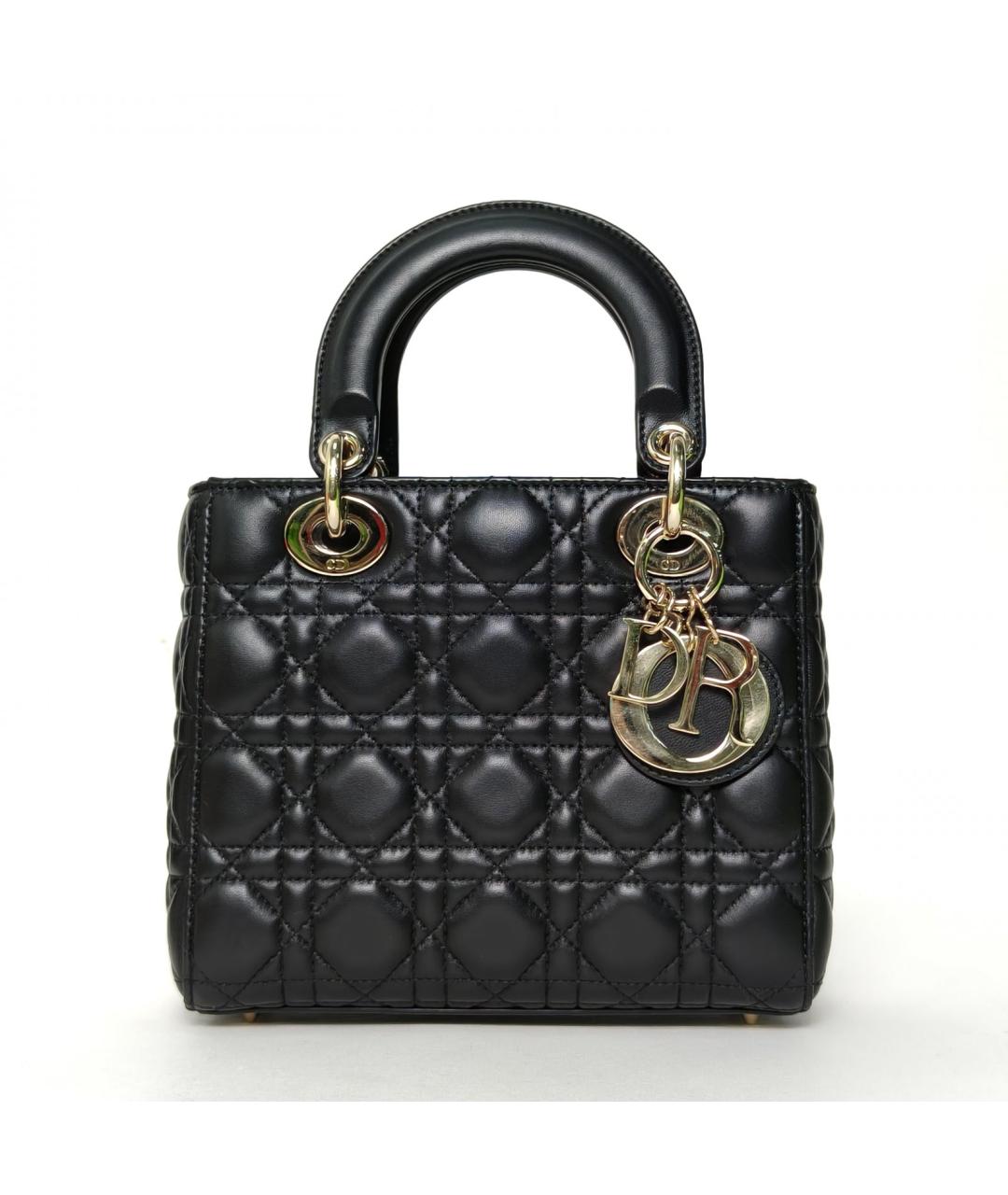 CHRISTIAN DIOR Черная кожаная сумка с короткими ручками, фото 2