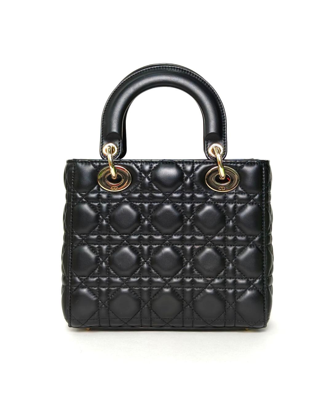 CHRISTIAN DIOR Черная кожаная сумка с короткими ручками, фото 4