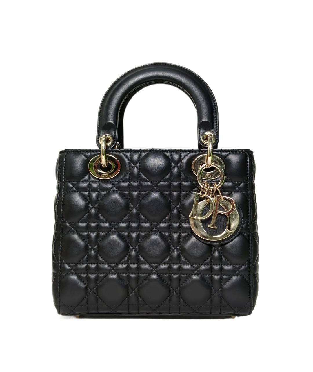 CHRISTIAN DIOR Черная кожаная сумка с короткими ручками, фото 10