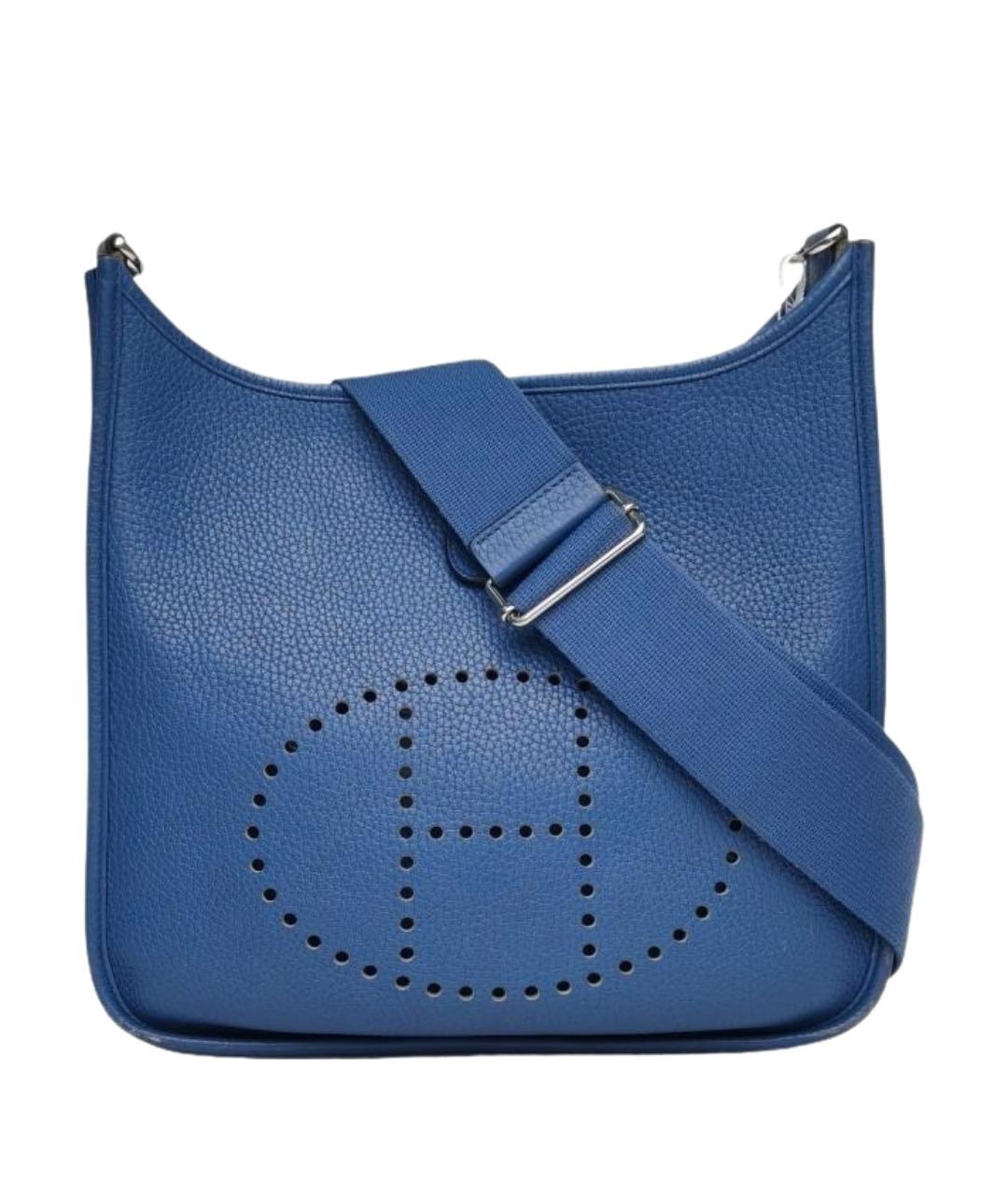 HERMES Синяя кожаная сумка через плечо, фото 1