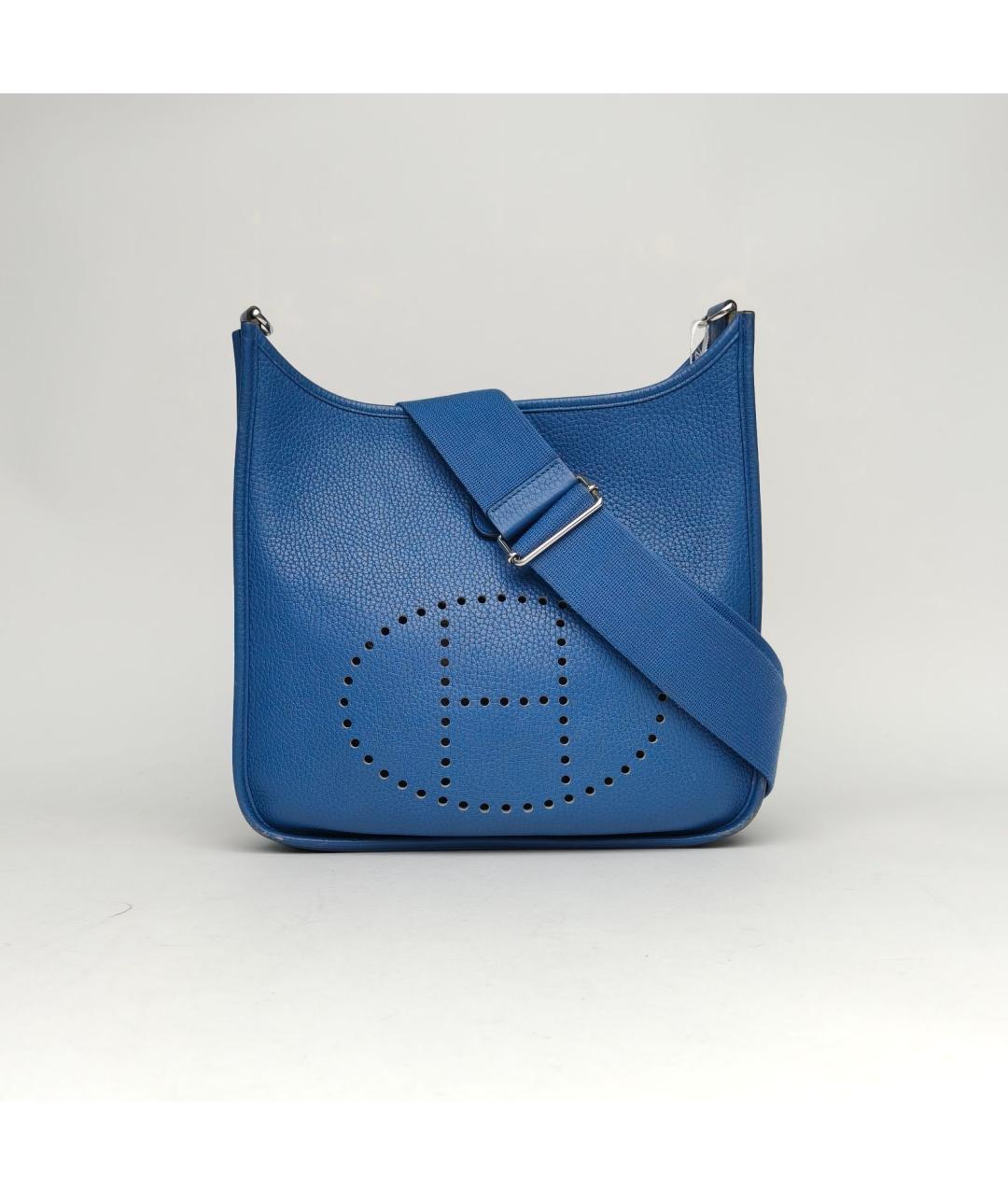 HERMES Синяя кожаная сумка через плечо, фото 9