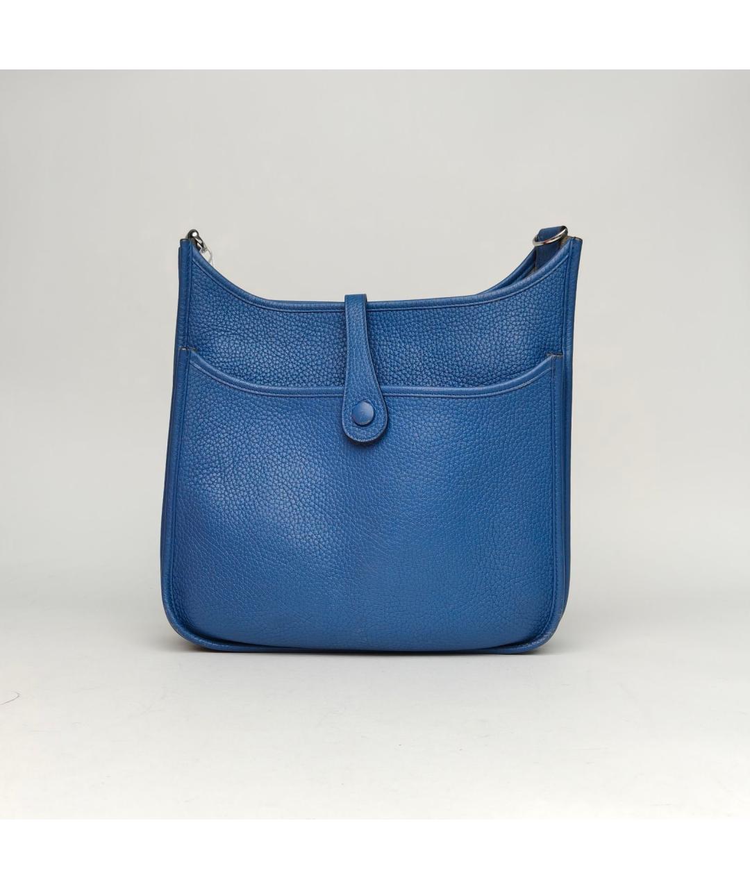 HERMES Синяя кожаная сумка через плечо, фото 4