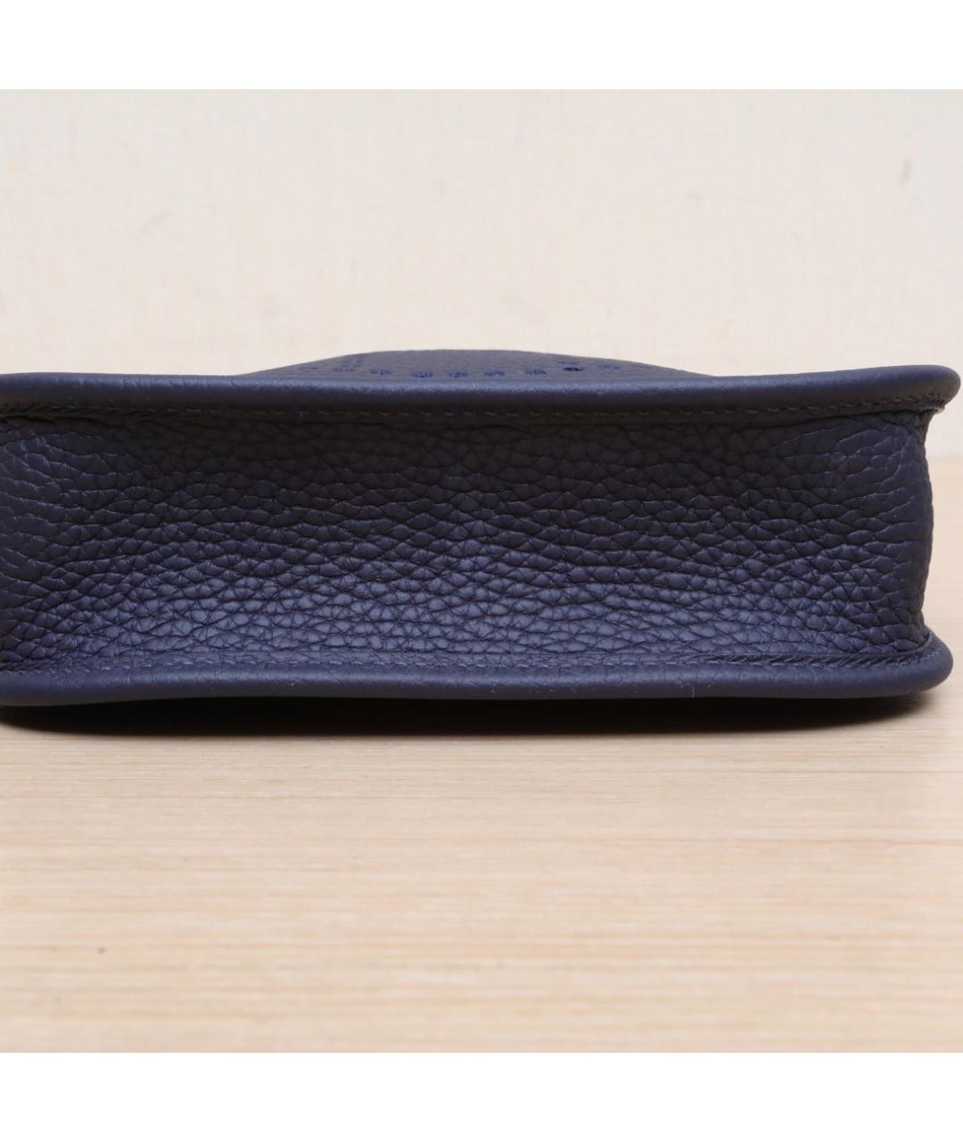 HERMES Темно-синяя кожаная сумка через плечо, фото 9