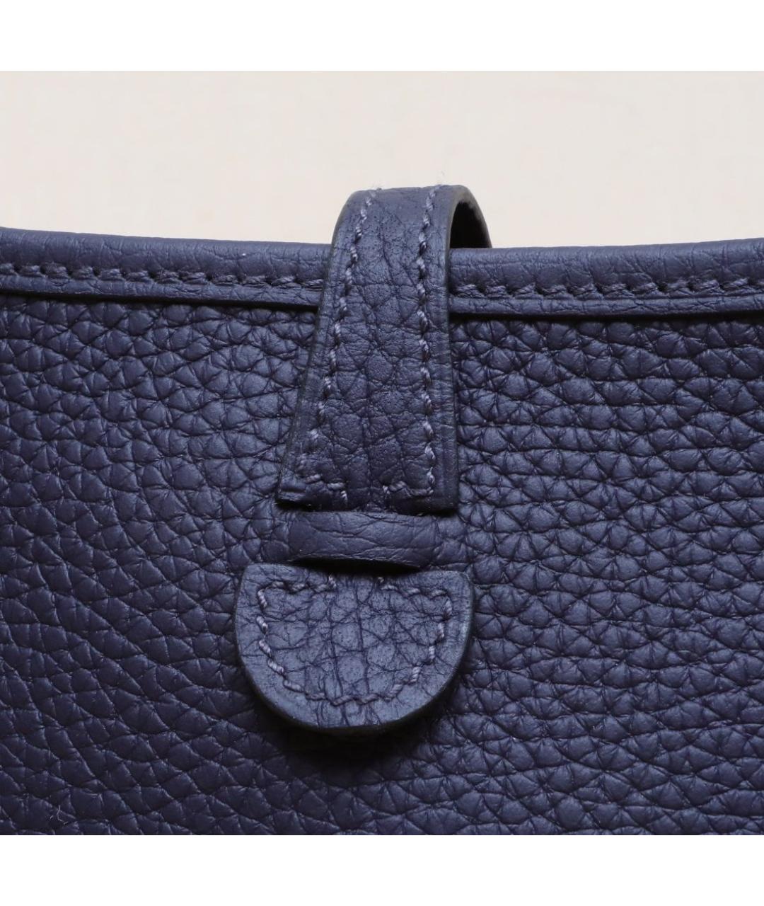 HERMES Темно-синяя кожаная сумка через плечо, фото 8