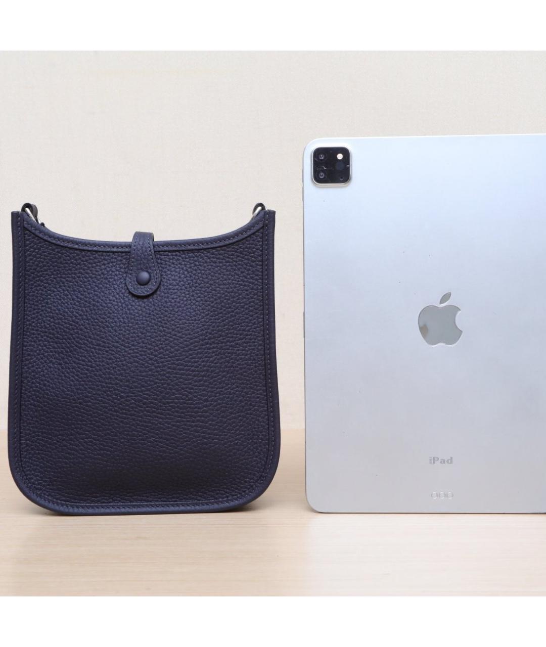 HERMES Темно-синяя кожаная сумка через плечо, фото 7