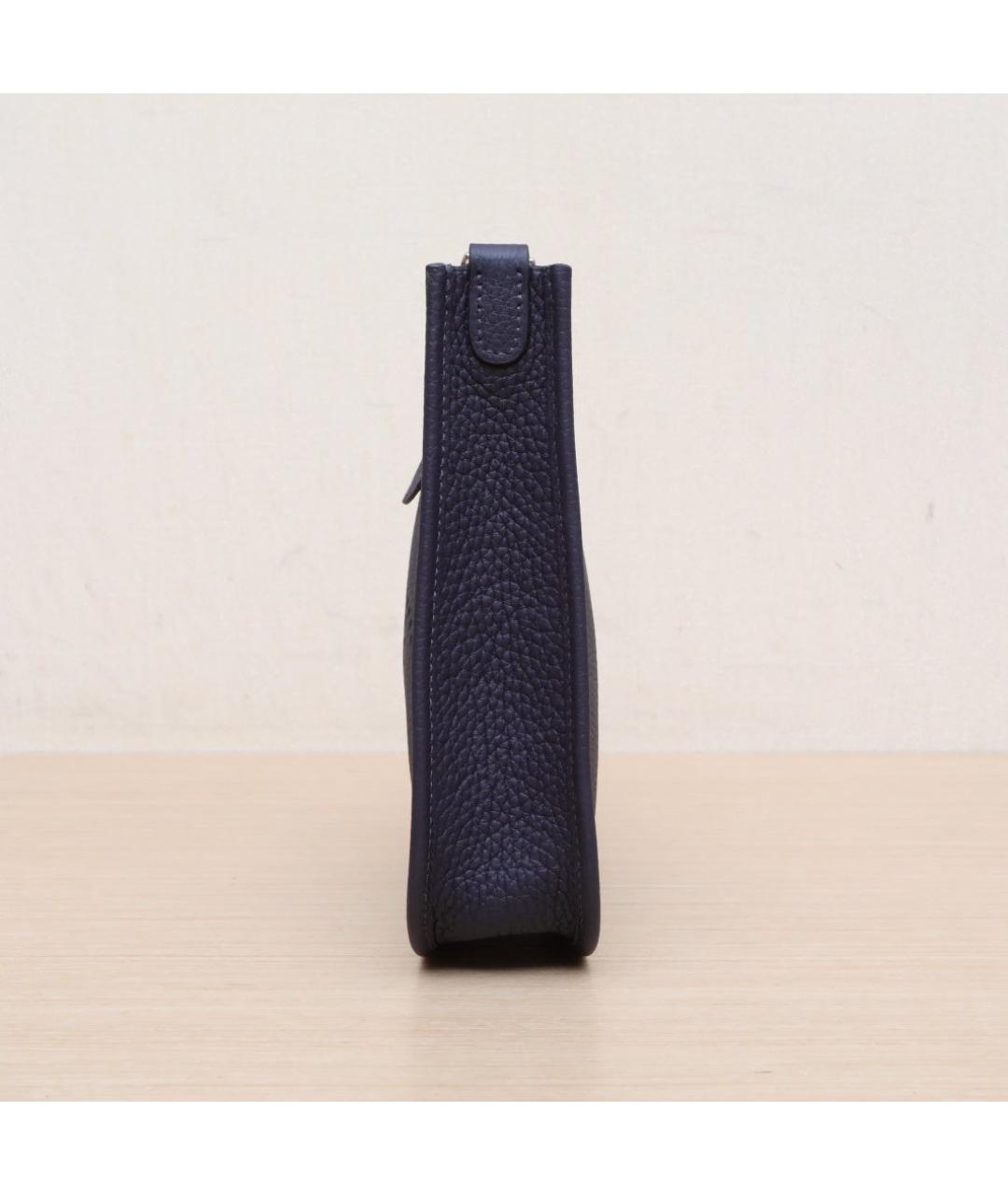 HERMES Темно-синяя кожаная сумка через плечо, фото 5