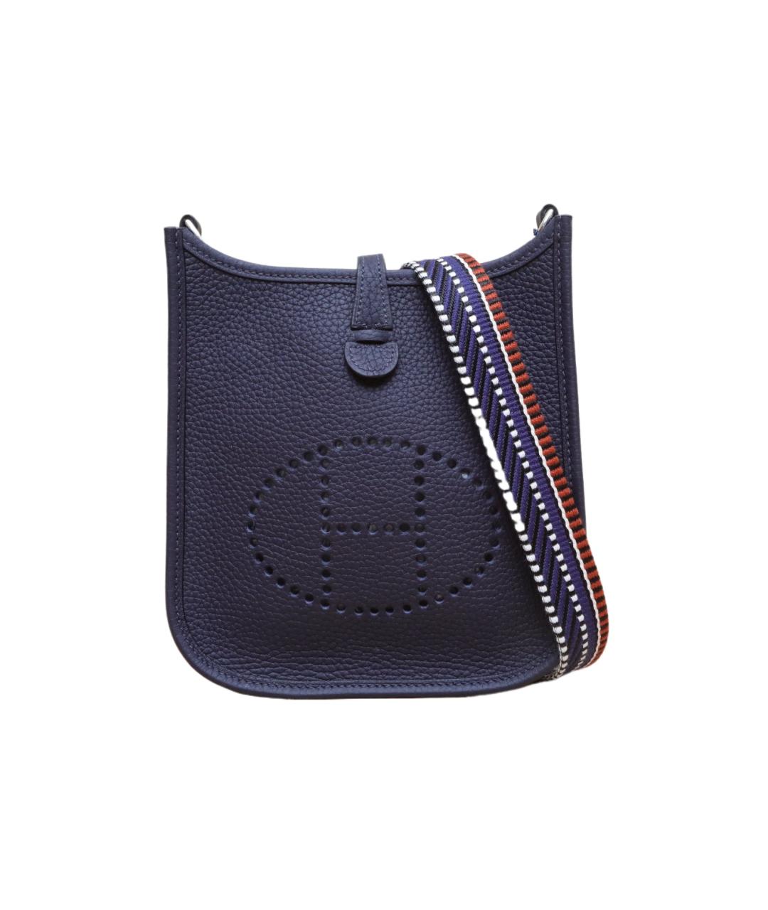 HERMES Темно-синяя кожаная сумка через плечо, фото 10