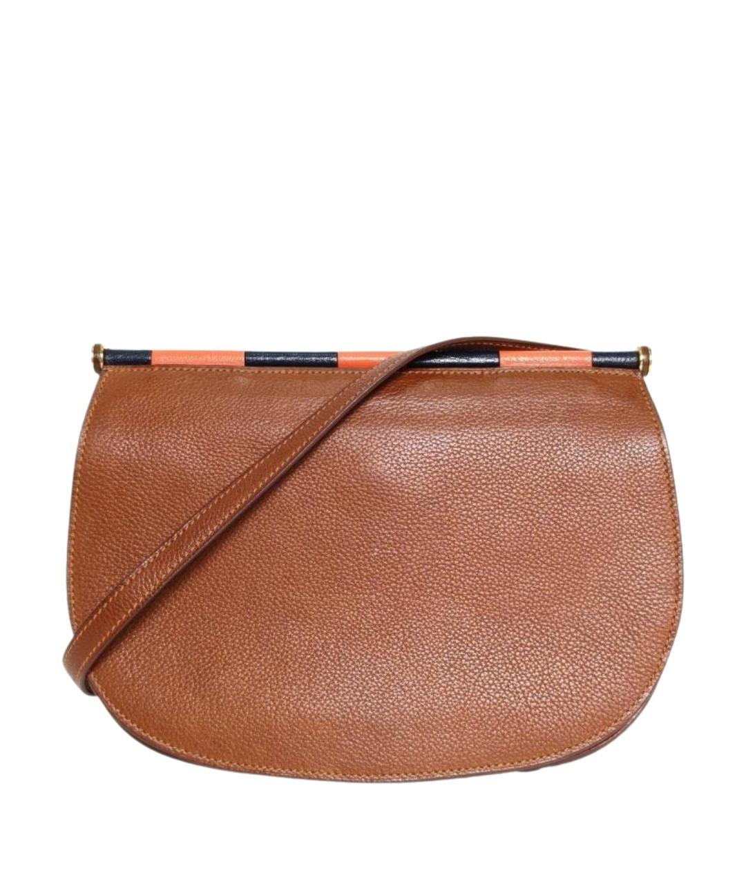 HERMES Коричневая сумка через плечо из лакированной кожи, фото 1