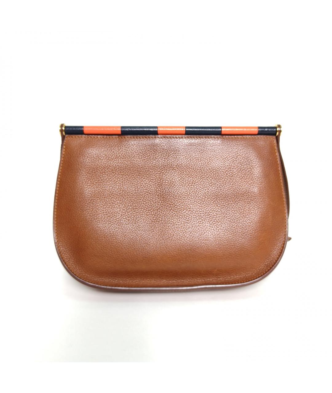 HERMES Коричневая сумка через плечо из лакированной кожи, фото 4