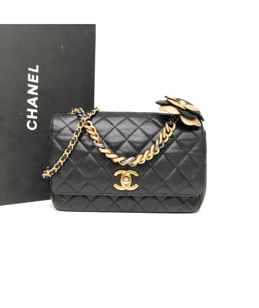 CHANEL Черная кожаная сумка через плечо, фото 7