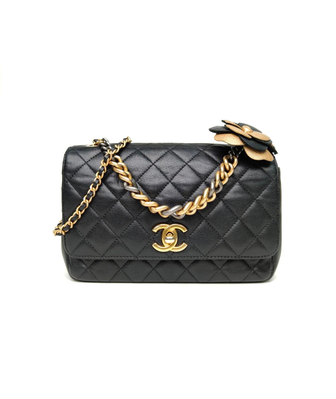 CHANEL Черная кожаная сумка через плечо, фото 8