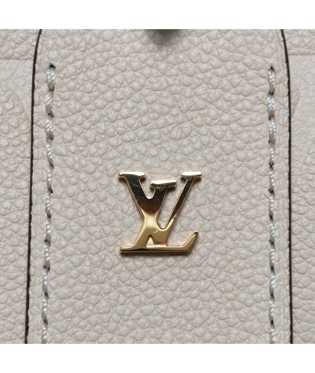 LOUIS VUITTON Бежевая кожаная сумка через плечо, фото 7
