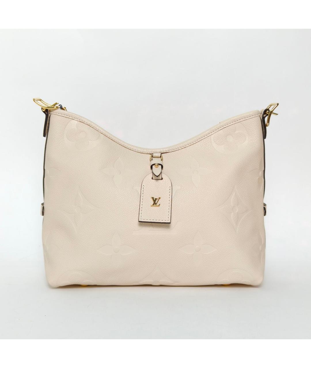 LOUIS VUITTON Бежевая кожаная сумка через плечо, фото 2