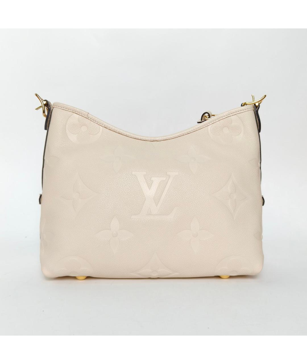 LOUIS VUITTON Бежевая кожаная сумка через плечо, фото 4