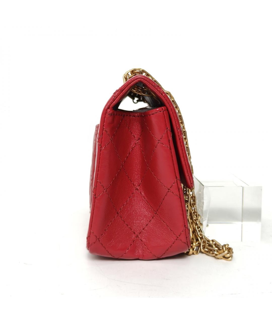 CHANEL Красная кожаная сумка через плечо, фото 3