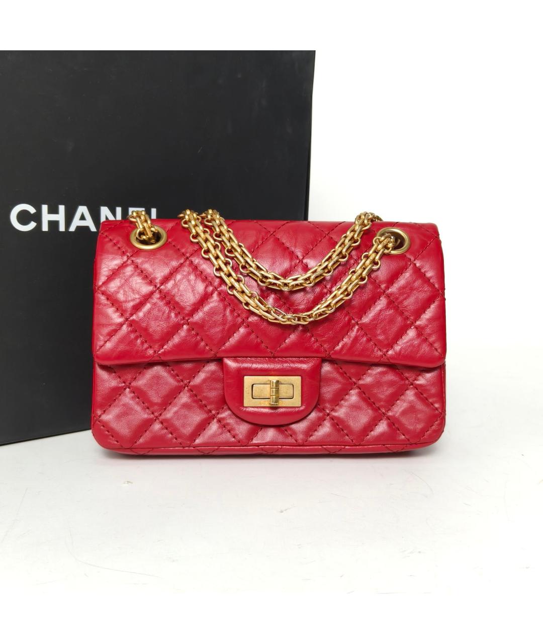 CHANEL Красная кожаная сумка через плечо, фото 9