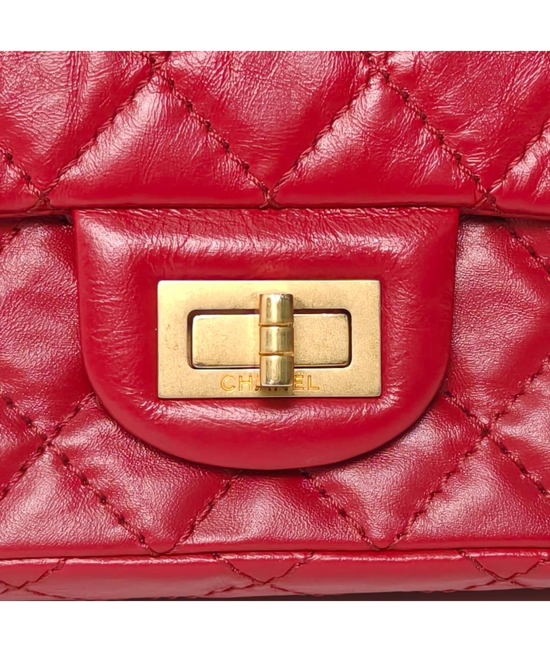 CHANEL Красная кожаная сумка через плечо, фото 7