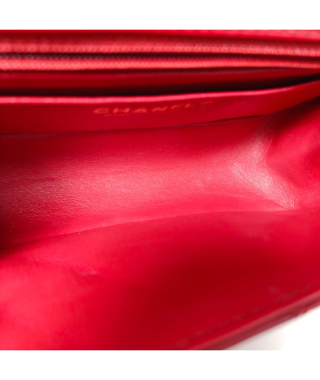 CHANEL Красная кожаная сумка через плечо, фото 8
