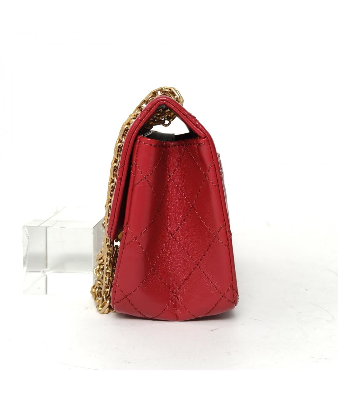 CHANEL Красная кожаная сумка через плечо, фото 5