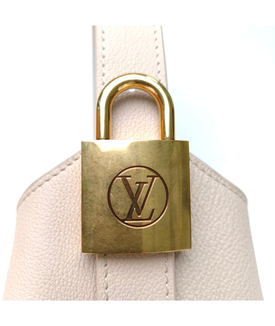 LOUIS VUITTON Белая кожаная сумка через плечо, фото 7