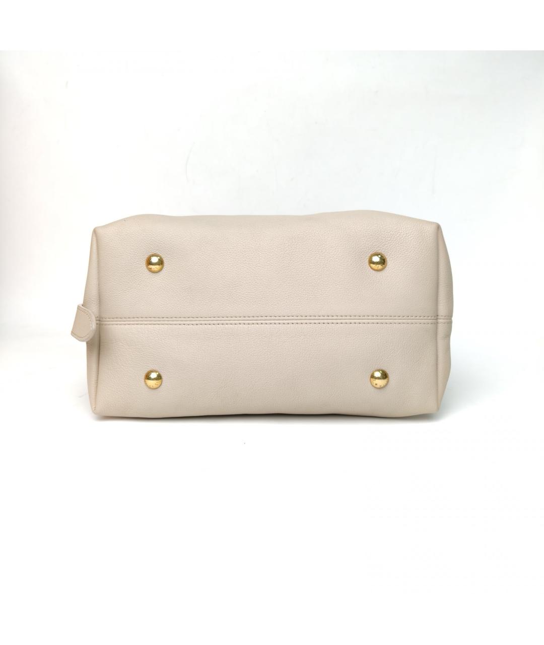 LOUIS VUITTON Белая кожаная сумка через плечо, фото 6