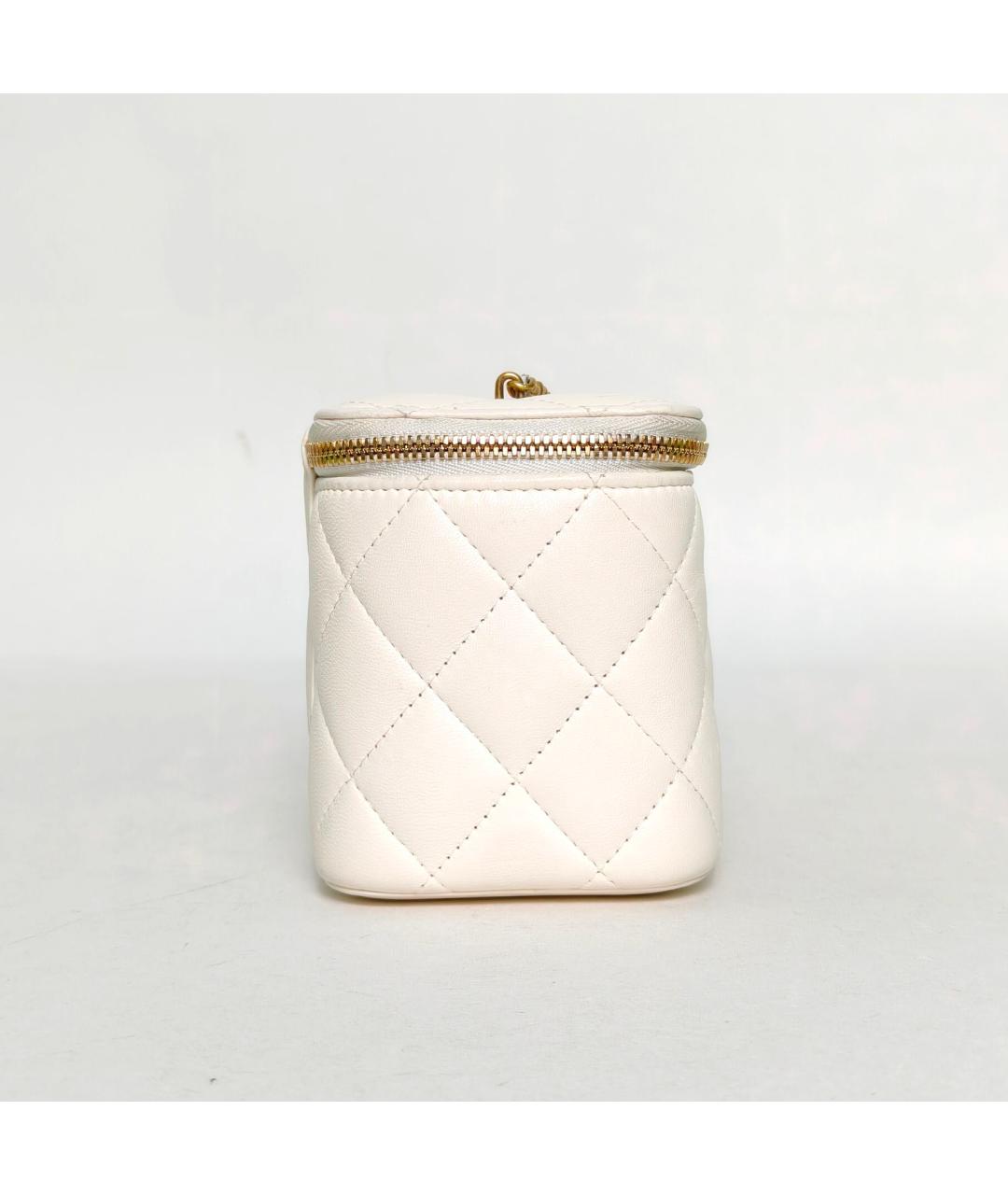 CHANEL Белая кожаная сумка через плечо, фото 5